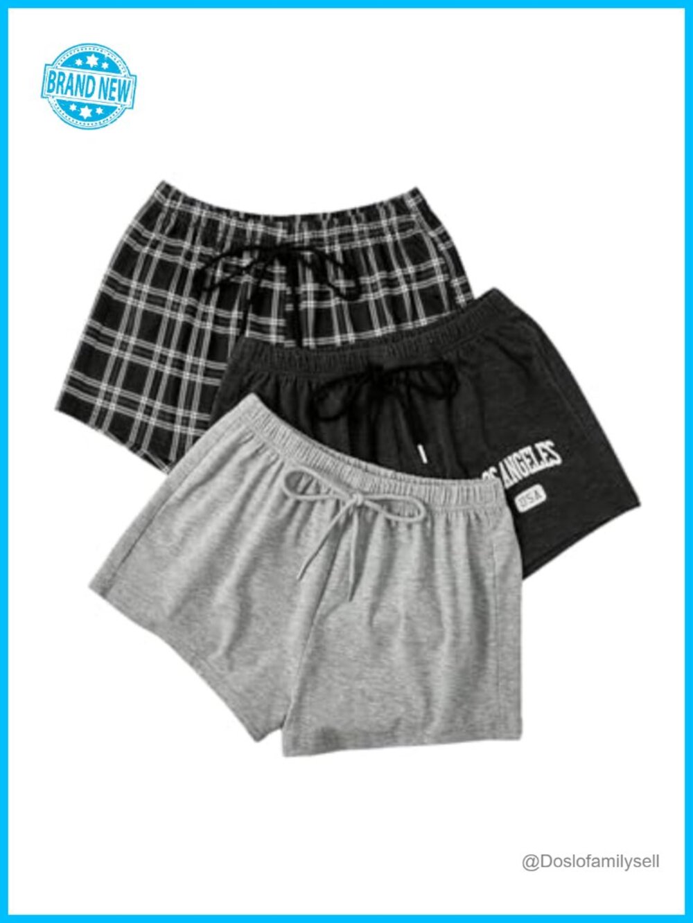 Women's Plaid Pajama Shorts 3 Pack Lounge Sleep Bottoms